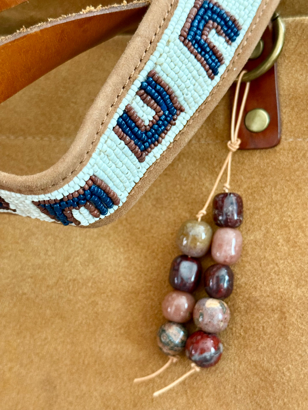 The Merlot - Colorful Stone Double Strand Bag Charm Key Chain Accessory