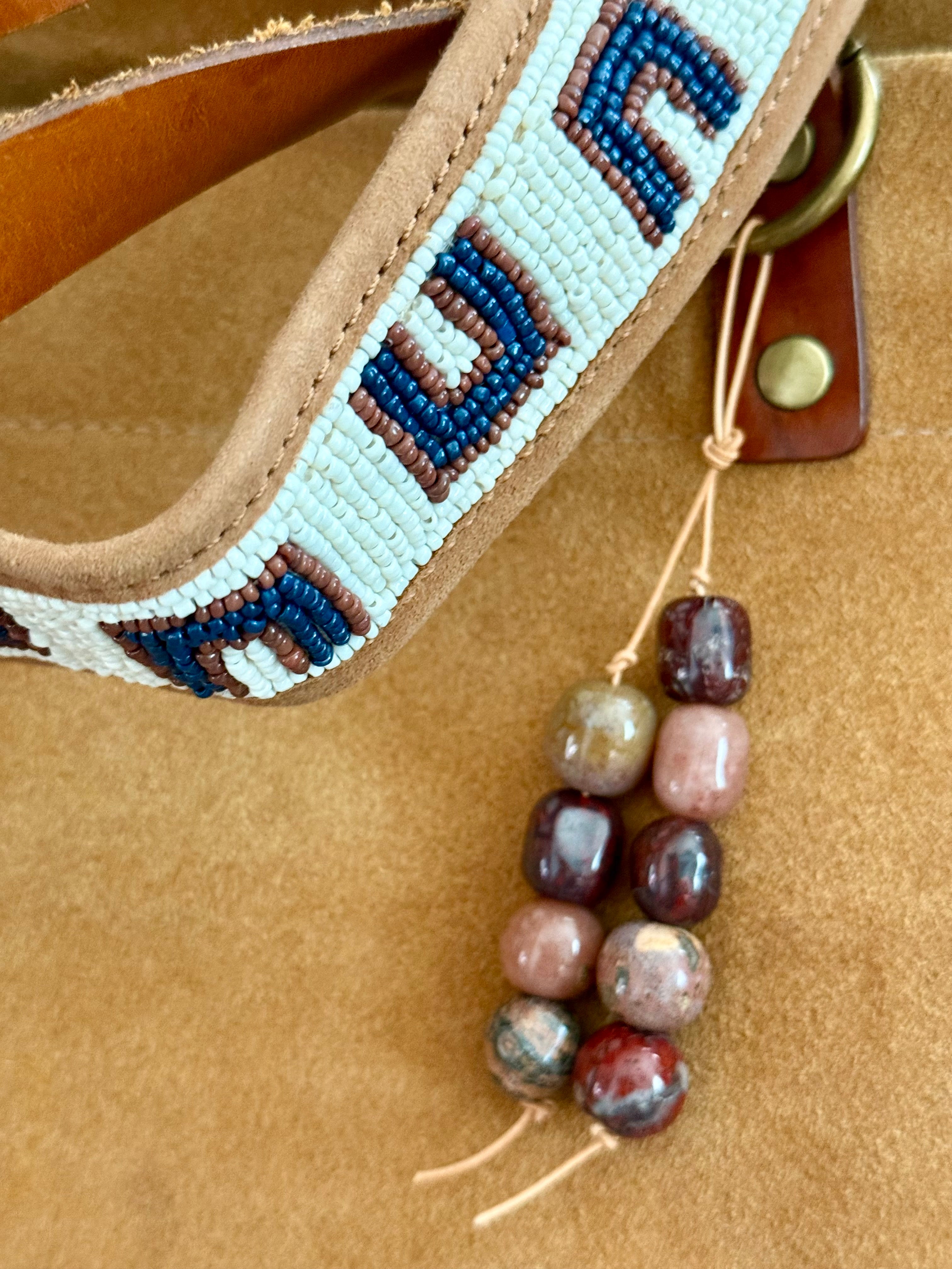 The Merlot - Colorful Stone Double Strand Bag Charm Key Chain Accessory