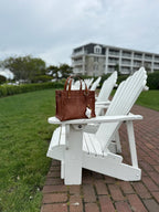 The Beachcomber at Golden Hour - Coastal Leather Handbag Charm  Metallic Bead Accents