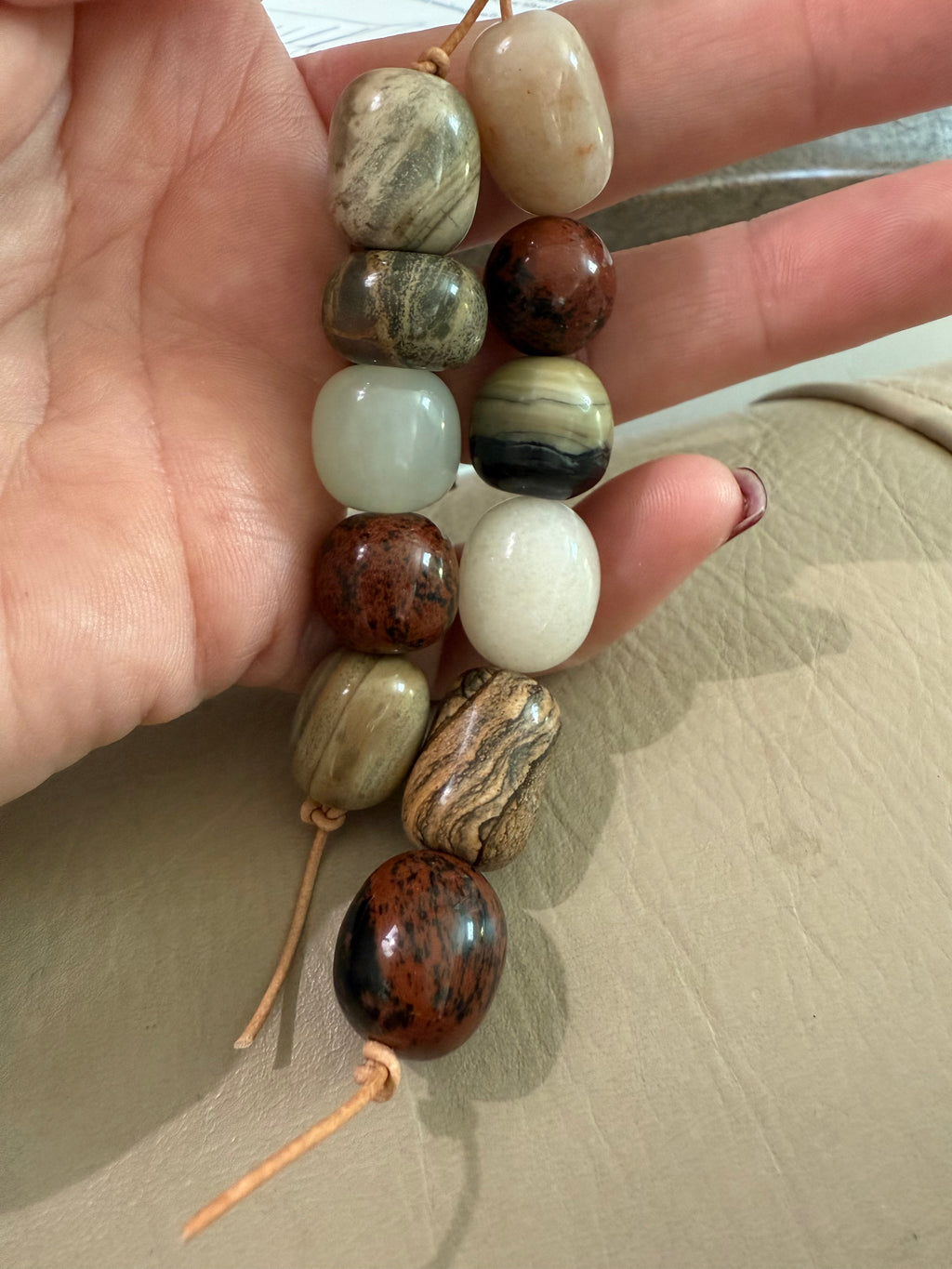 The Pinot  - Colorful Stone Double Strand Bag Charm Key Chain Accessory