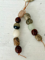 The Pinot  - Colorful Stone Double Strand Bag Charm Key Chain Accessory