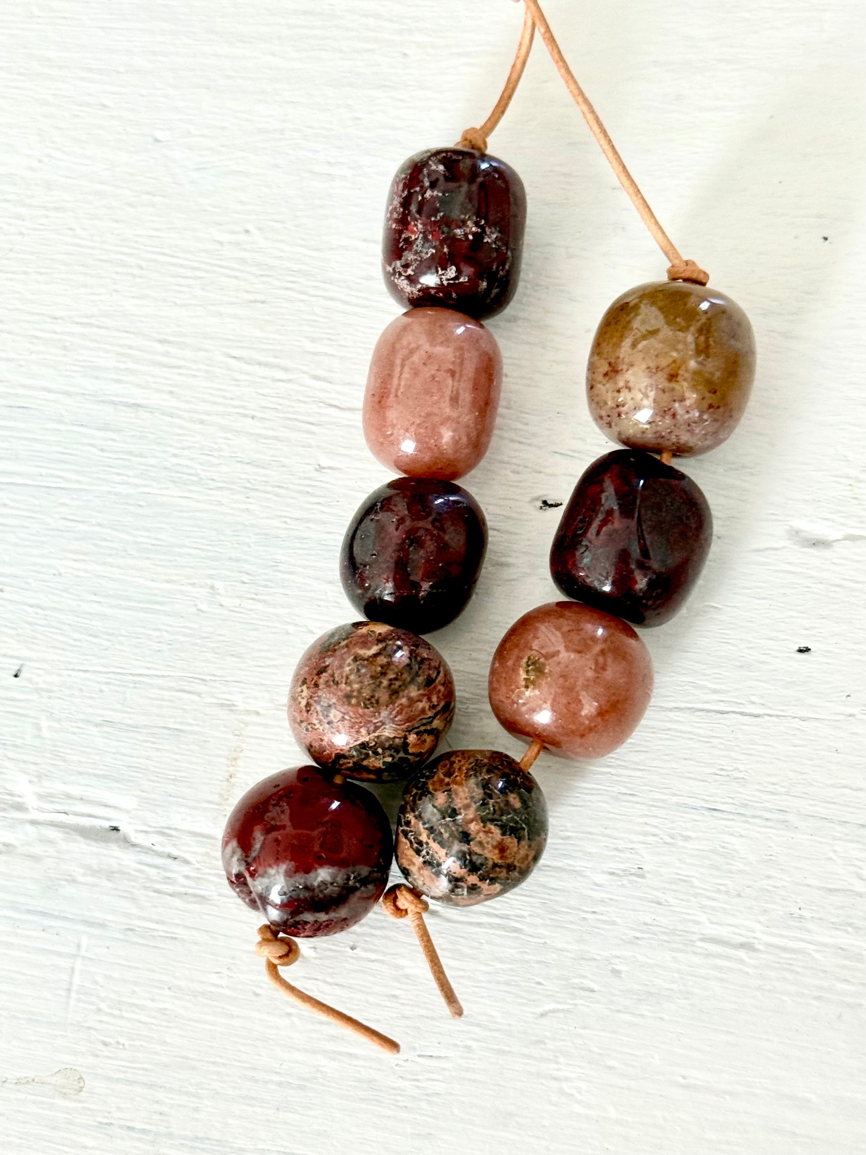 The Merlot - Colorful Stone Double Strand Bag Charm Key Chain Accessory