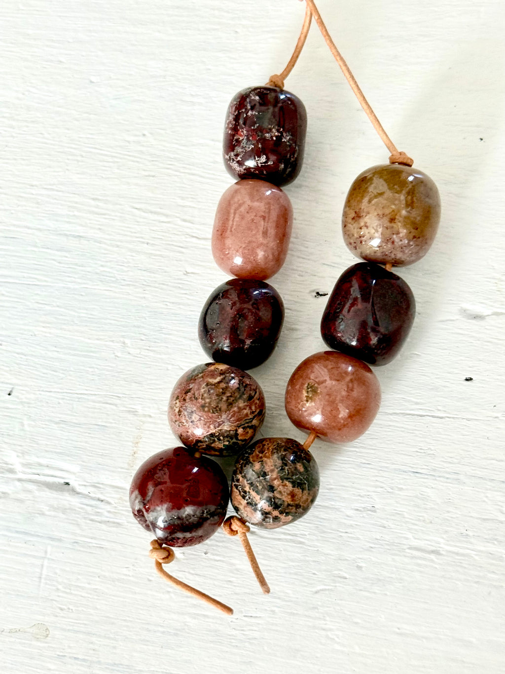 The MERLOT  - Colorful Stone Double Strand Bag Charm Key Chain Accessory