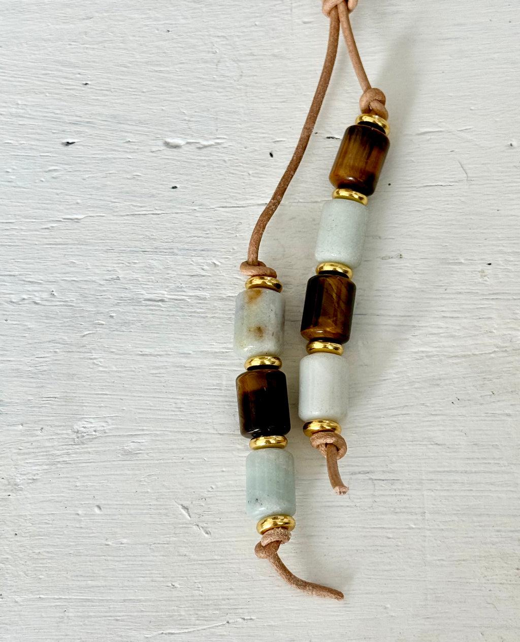 The Beach - Colorful Stone Double Strand Bag Charm Key Chain Accessory