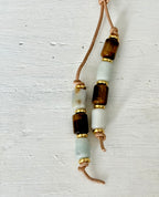 The Beach - Colorful Stone Double Strand Bag Charm Key Chain Accessory