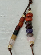 The RUTH  - Colorful Stone Double Strand Bag Charm Key Chain Accessory