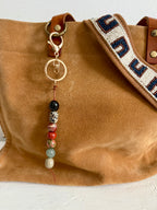 The STRAND - Colorful Stone Single Strand Bag Charm Key Chain Accessory