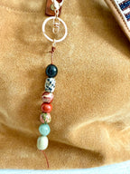 The STRAND - Colorful Stone Single Strand Bag Charm Key Chain Accessory