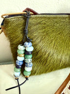 The OCEAN - Colorful Stone Double Strand Bag Charm Key Chain Accessory