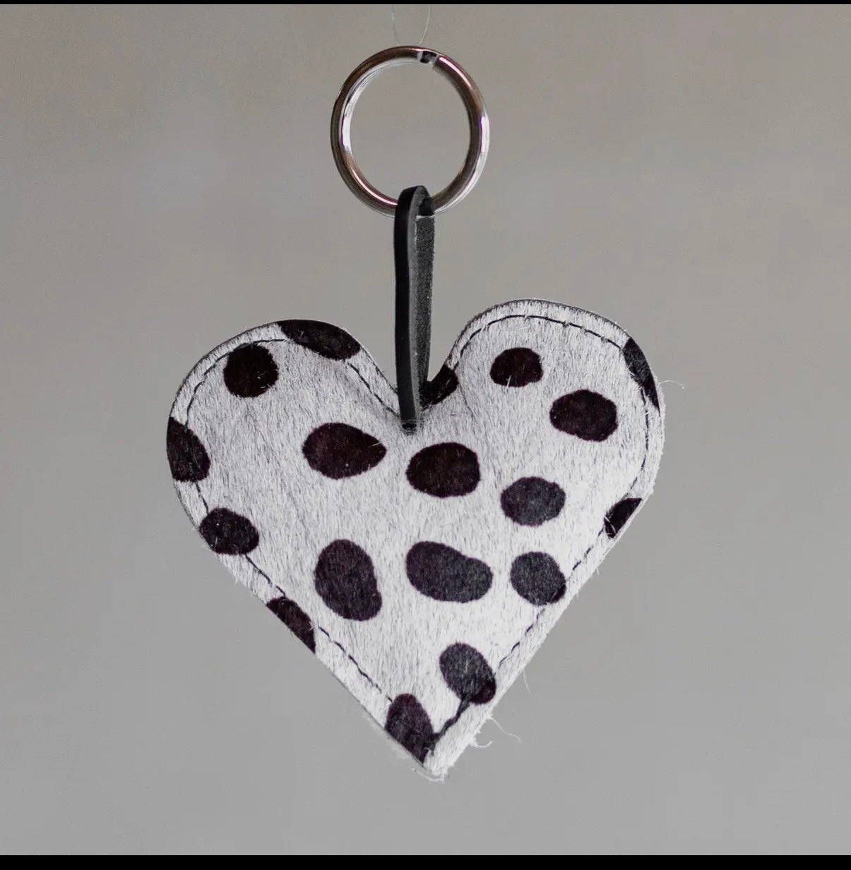 Heart Cowhide Hair Charm TAN HAIR Handmade Leather Bag & Key Accessory