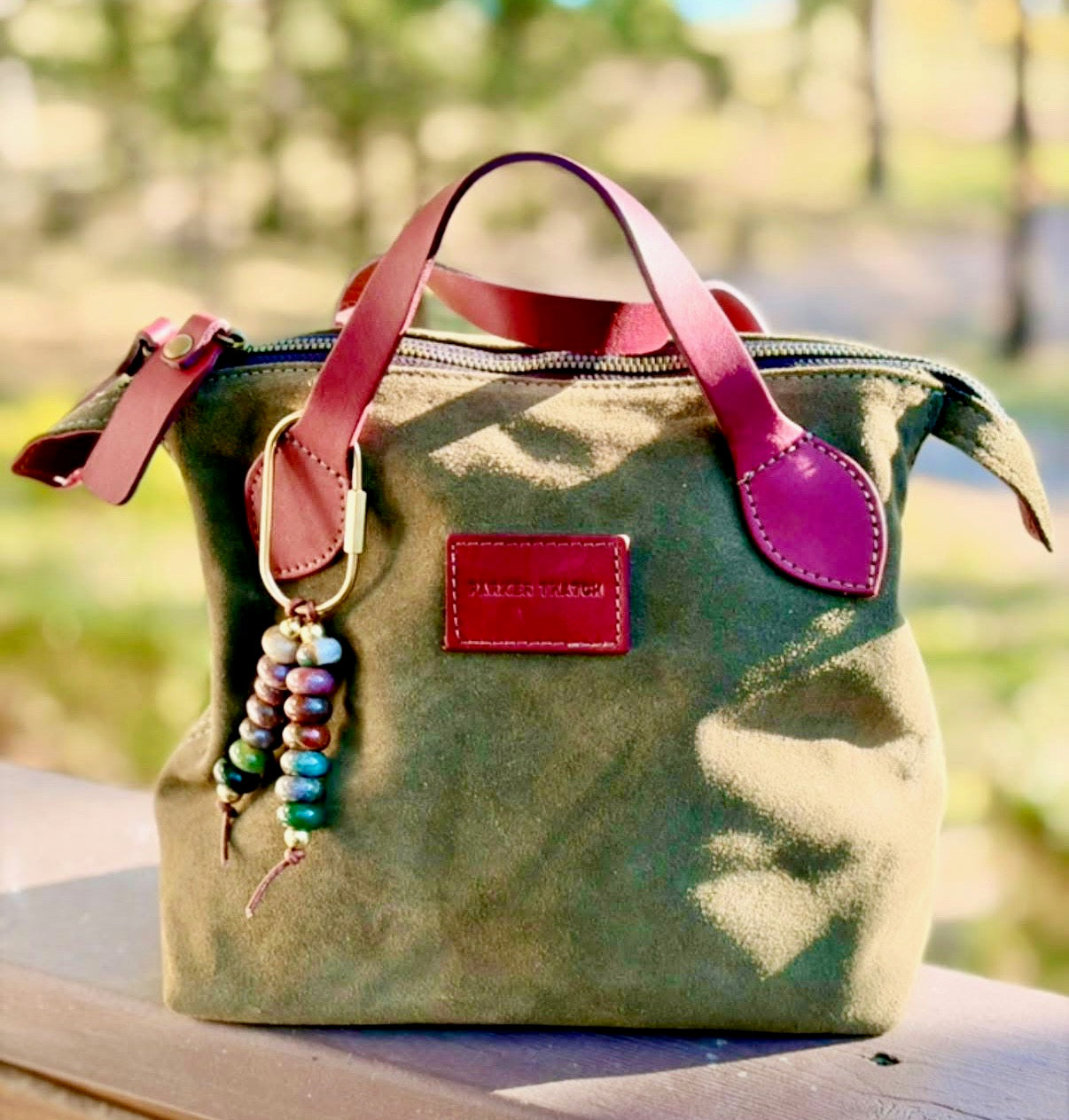 The FOREST Colorful Stone Double Strand Bag Charm Key Chain Boho Accessory