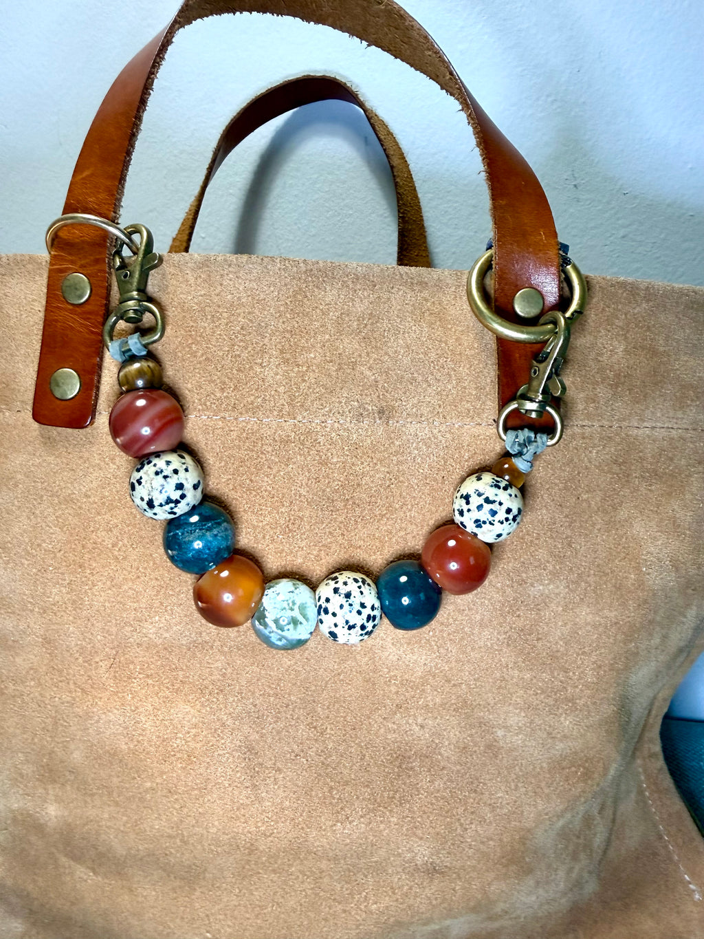 The biggies bag charm semiprecious stone boho chic