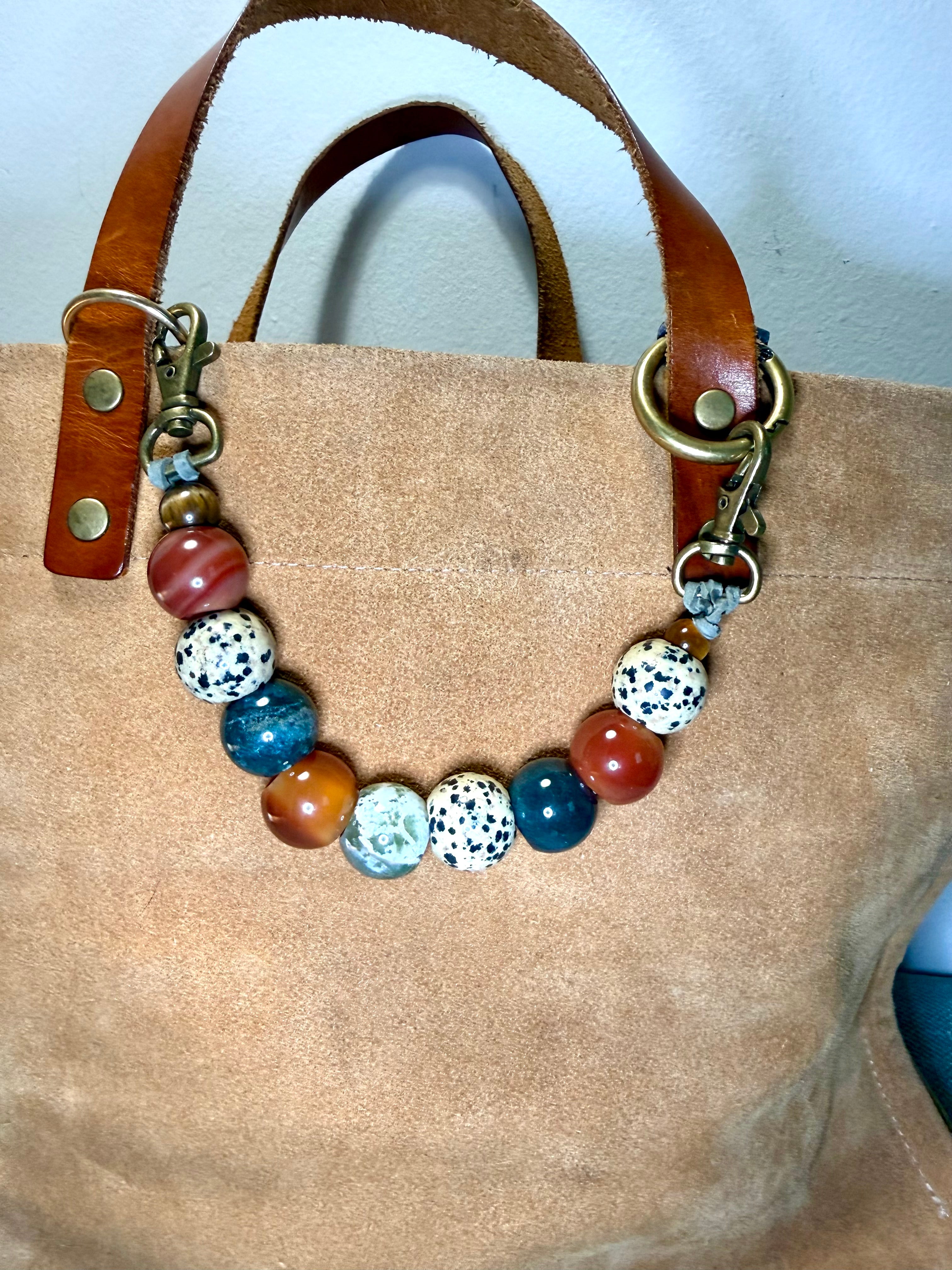 The biggies bag charm semiprecious stone boho chic