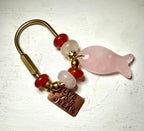 The Fishies Charm - Clasp Style bag charm semiprecious stone fish