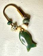 The Fishies Charm - Clasp Style bag charm semiprecious stone fish