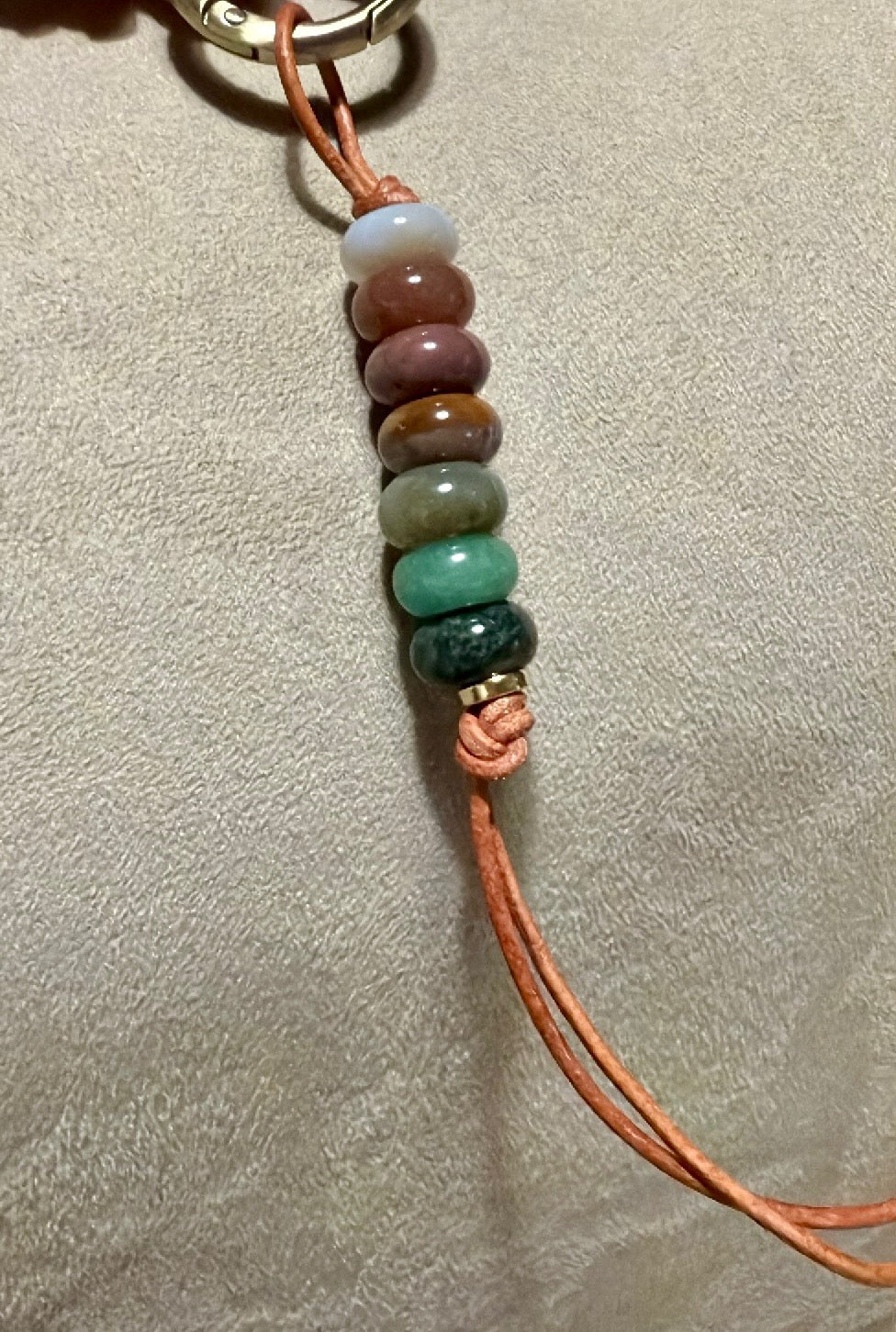 The SINGLE - Colorful Stone Single Strand Bag Charm Key Chain Accessory