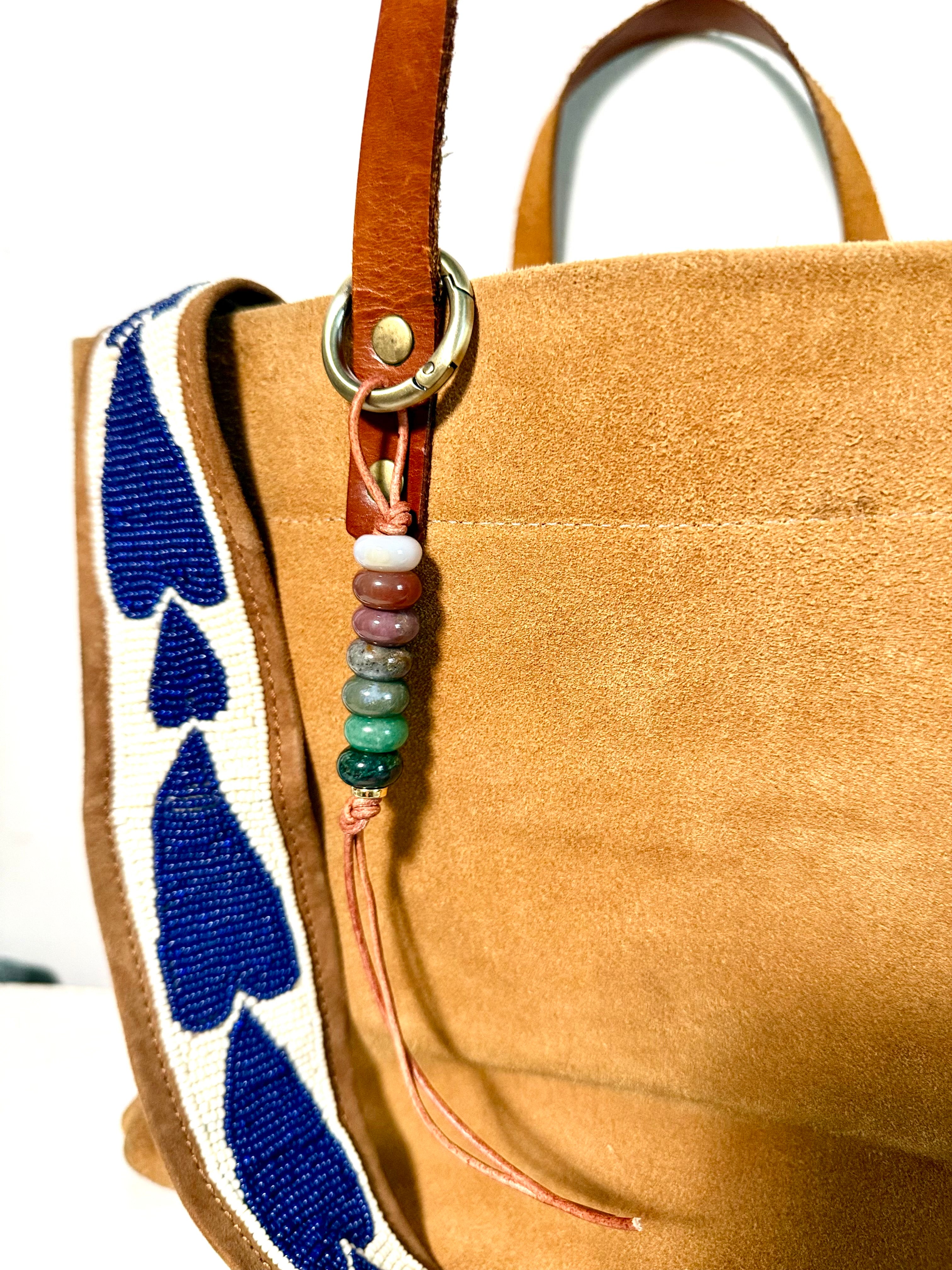 The SINGLE - Colorful Stone Single Strand Bag Charm Key Chain Accessory