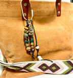 The BUDDHA Bag Charm Keychain - Semiprecious Stone Bag Purse Accessory Handmade