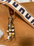 The BUDDHA Bag Charm Keychain - Semiprecious Stone Bag Purse Accessory Handmade