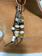 The BUDDHA Bag Charm Keychain - Semiprecious Stone Bag Purse Accessory Handmade