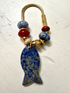 The Fishies Charm - Clasp Style bag charm semiprecious stone fish