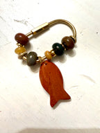 The Fishies Charm - Clasp Style bag charm semiprecious stone fish