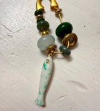 The Fishies Charm - Clasp Style bag charm semiprecious stone fish
