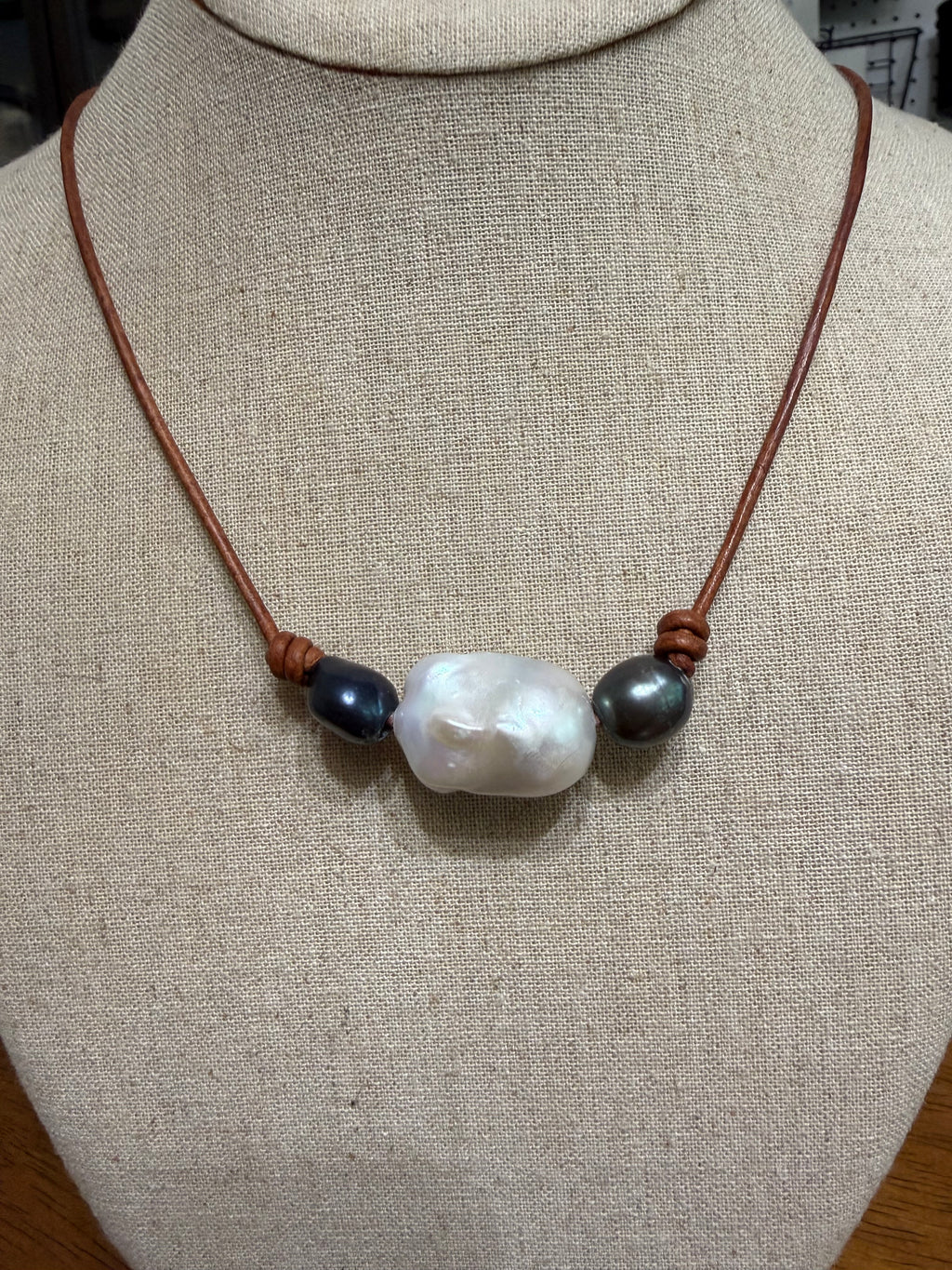 The  Moonlit Tide Necklace Baroque Pearls  20 inches adjustable
