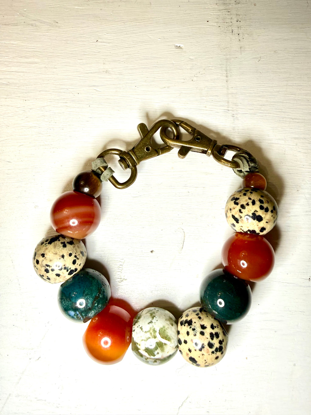 The biggies bag charm semiprecious stone boho chic