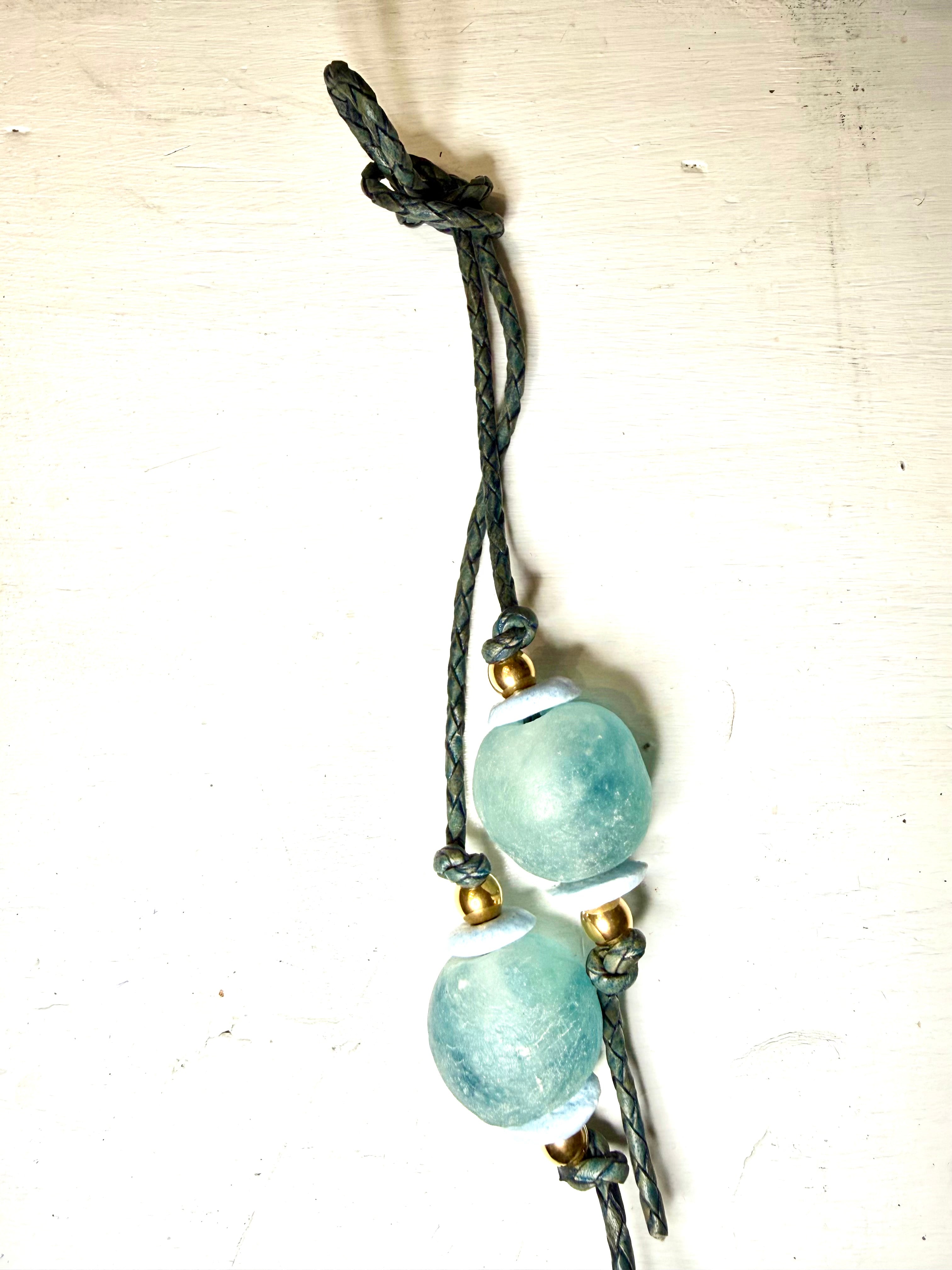 The Sea Glass Daydream Bag Charm recycled Glass wrap charm