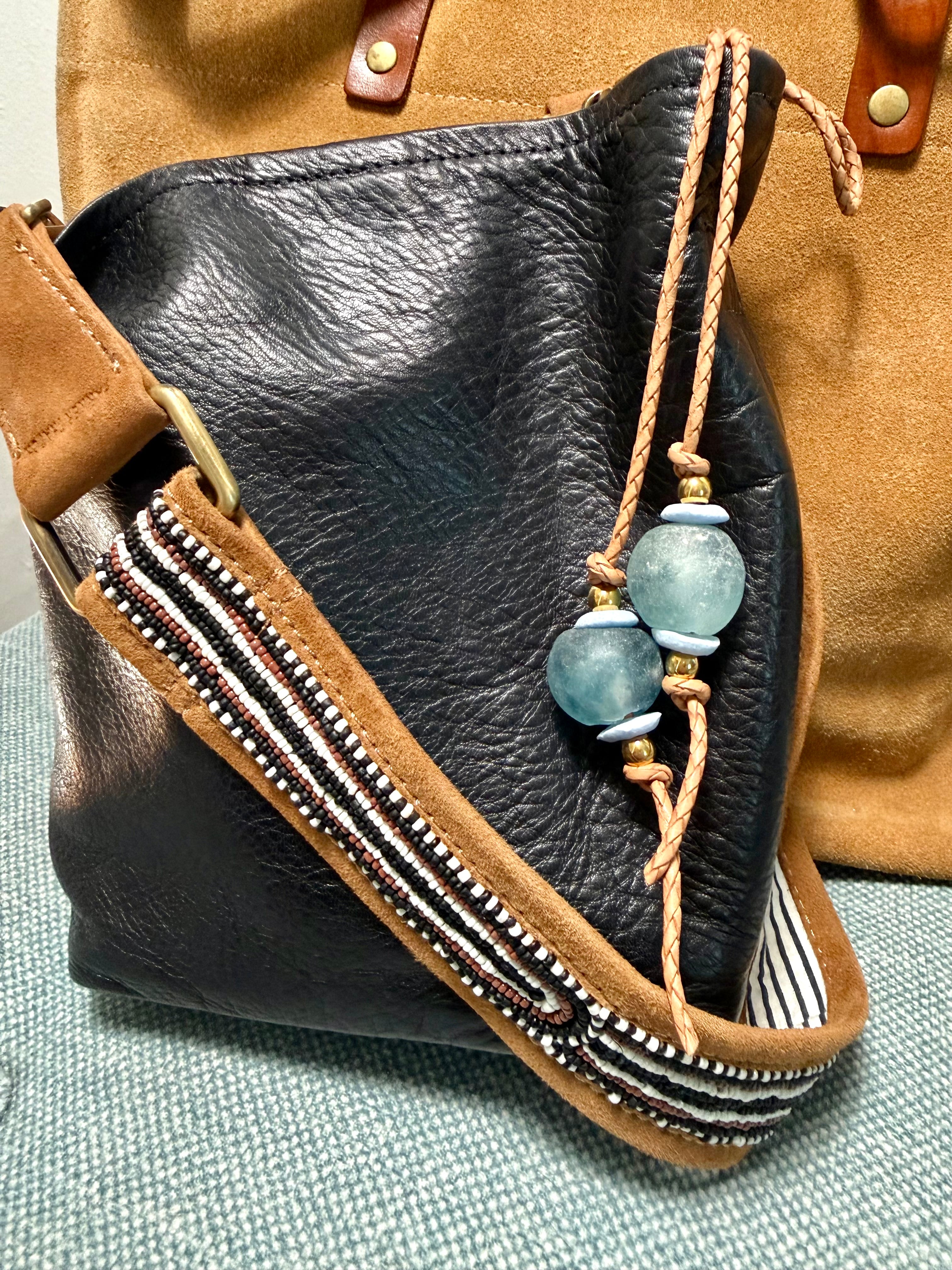 The Tidepool Treasure Bag Charm recycled Glass wrap charm