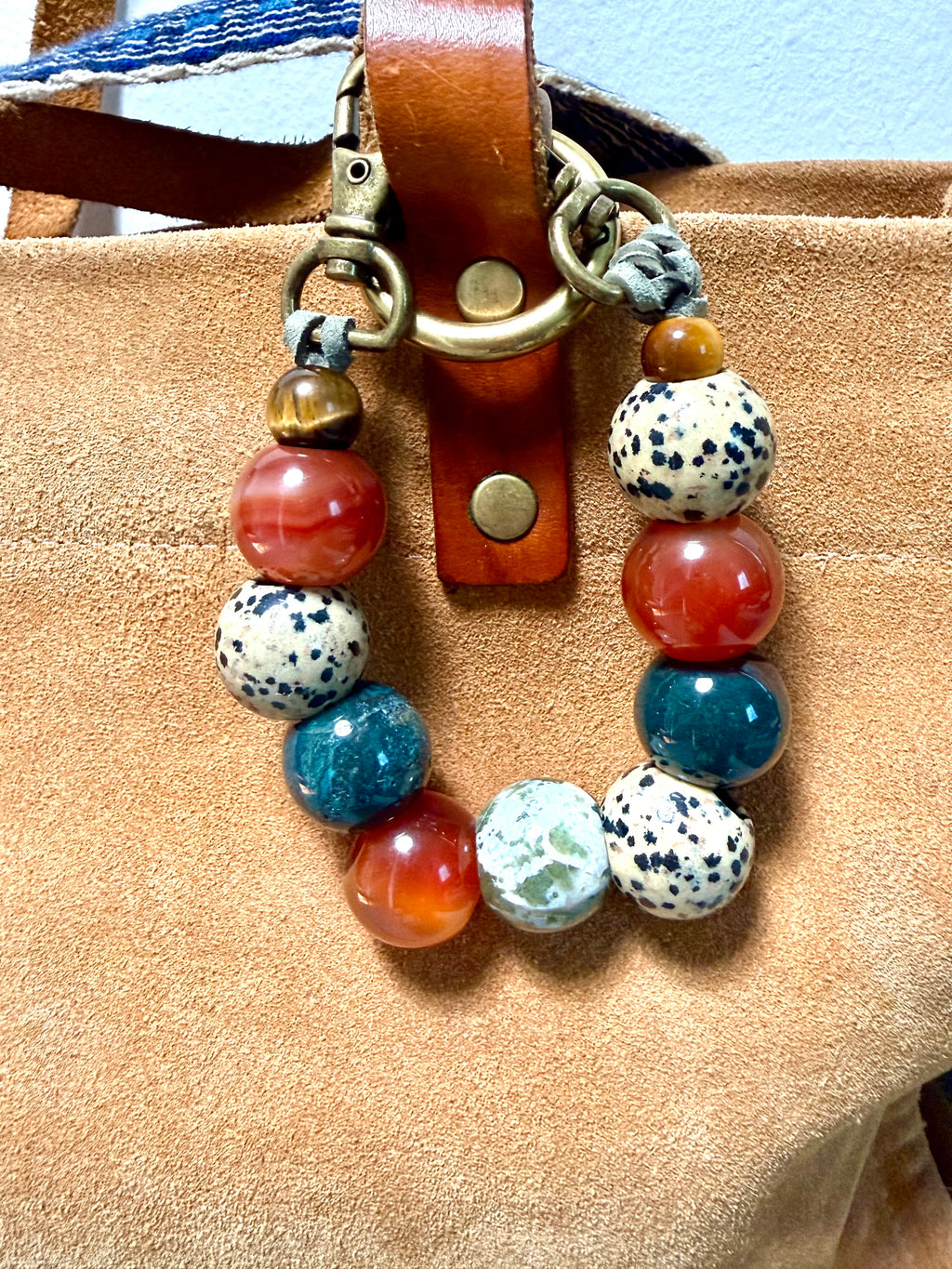 The biggies bag charm semiprecious stone boho chic