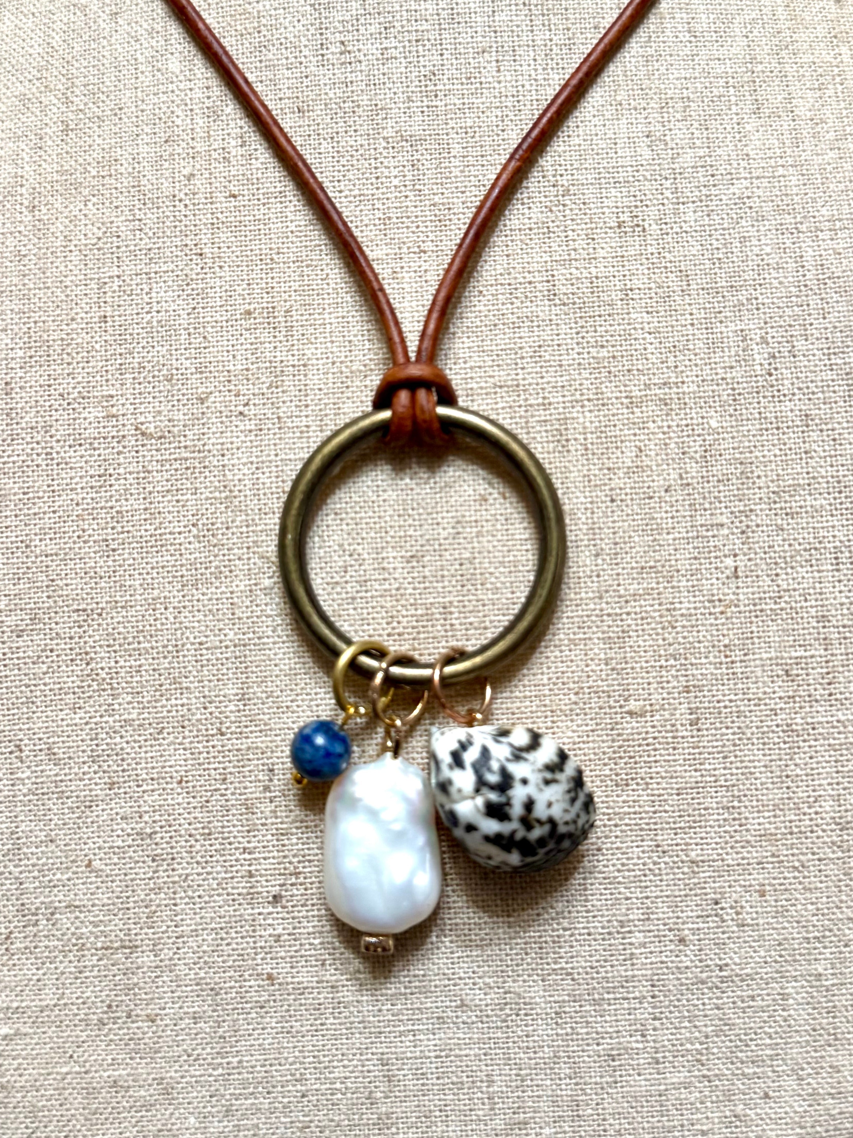 The Mermaid Trinket Necklace -Shells-Pearls-Beach Lovers 30 inches adjustable