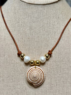 The Mermaid Trinket Necklace -Shells-Pearls-Beach Lovers 30 inches adjustable