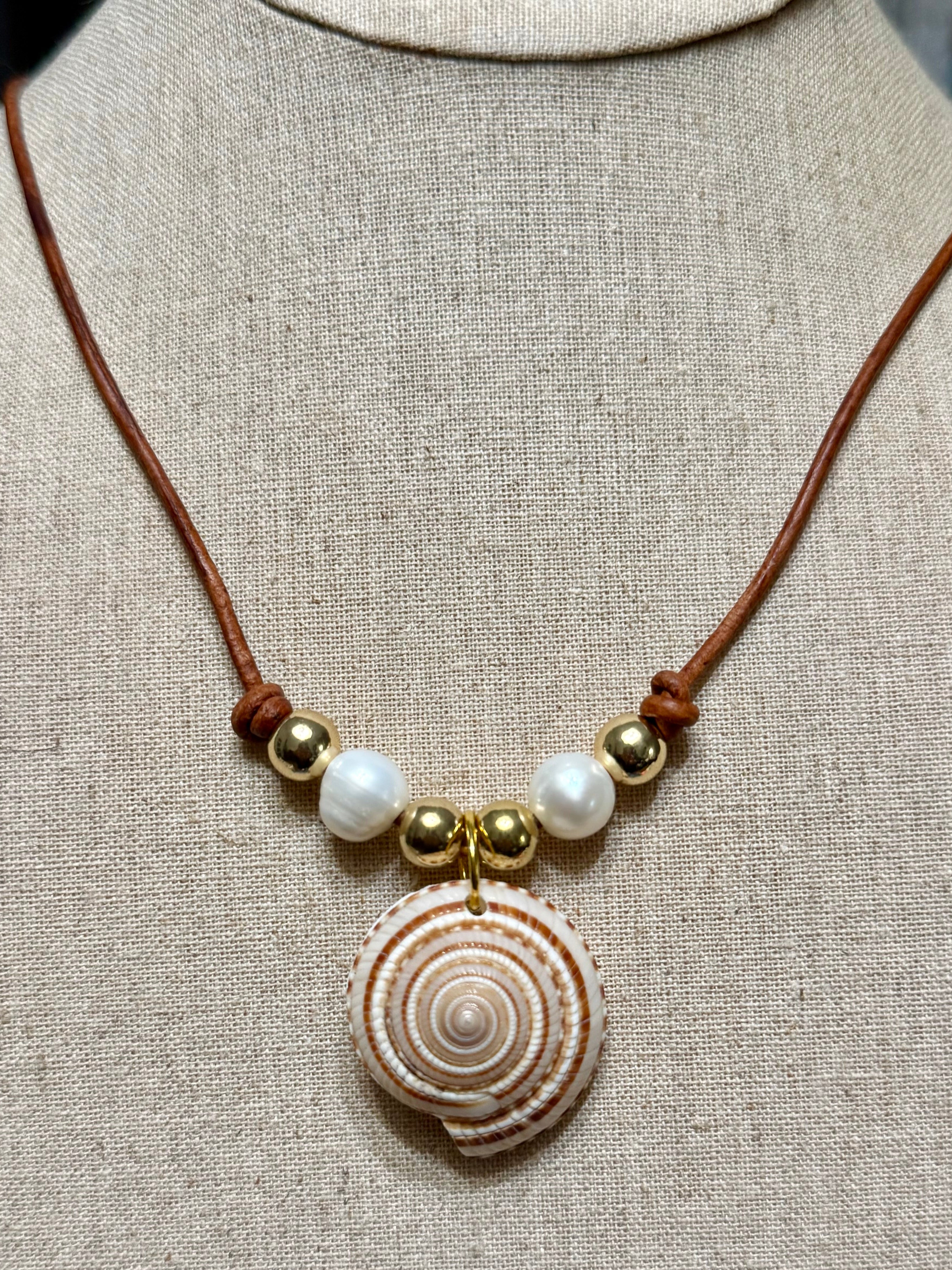 The Mermaid Trinket Necklace -Shells-Pearls-Beach Lovers 30 inches adjustable