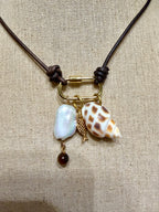 The Mermaid Trinket Necklace -Shells-Pearls-Beach Lovers 30 inches adjustable