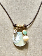 The Mermaid Trinket Necklace -Shells-Pearls-Beach Lovers 30 inches adjustable