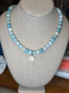 The Gulf Dream - 10mm Amazonite beads & Shiva Shell 20 inches adjustable