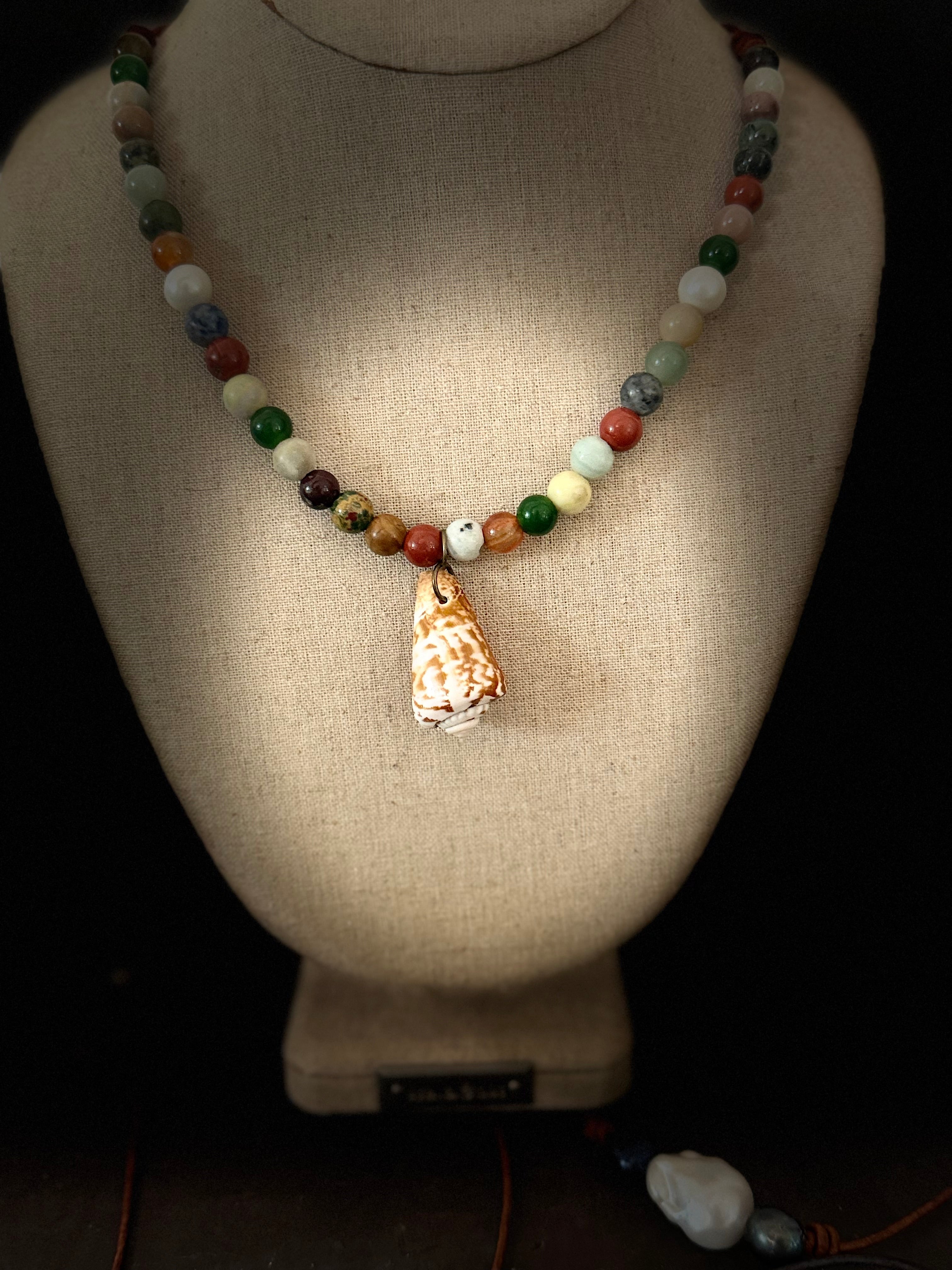 The Beachcomber’s Treasure Necklace Mix of Semiprecious Stones 22 inches