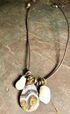 The Mermaid Trinket Necklace -Shells-Pearls-Beach Lovers 30 inches adjustable