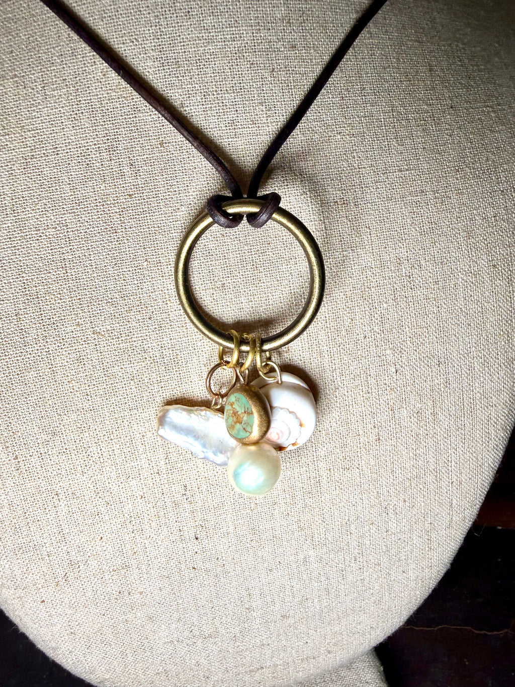The Mermaid Trinket Necklace -Shells-Pearls-Beach Lovers 30 inches adjustable