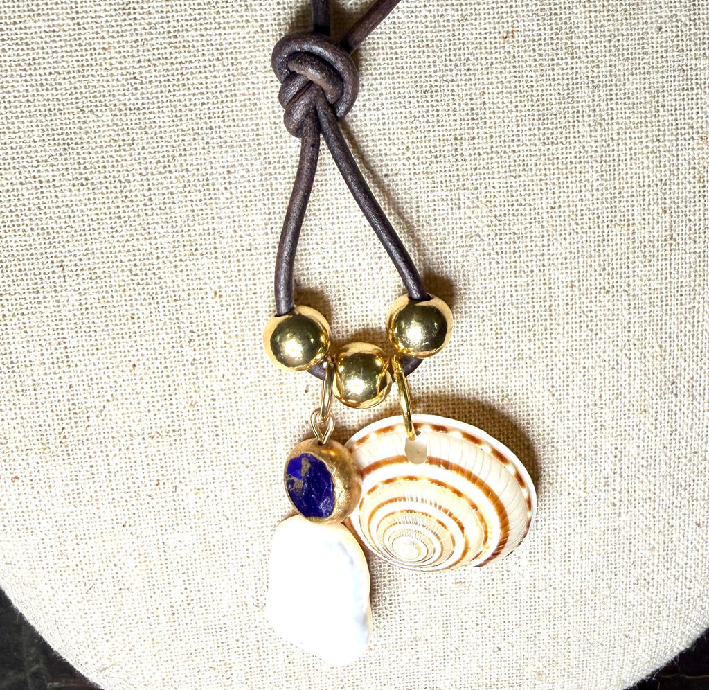 The Mermaid Trinket Necklace -Shells-Pearls-Beach Lovers 30 inches adjustable