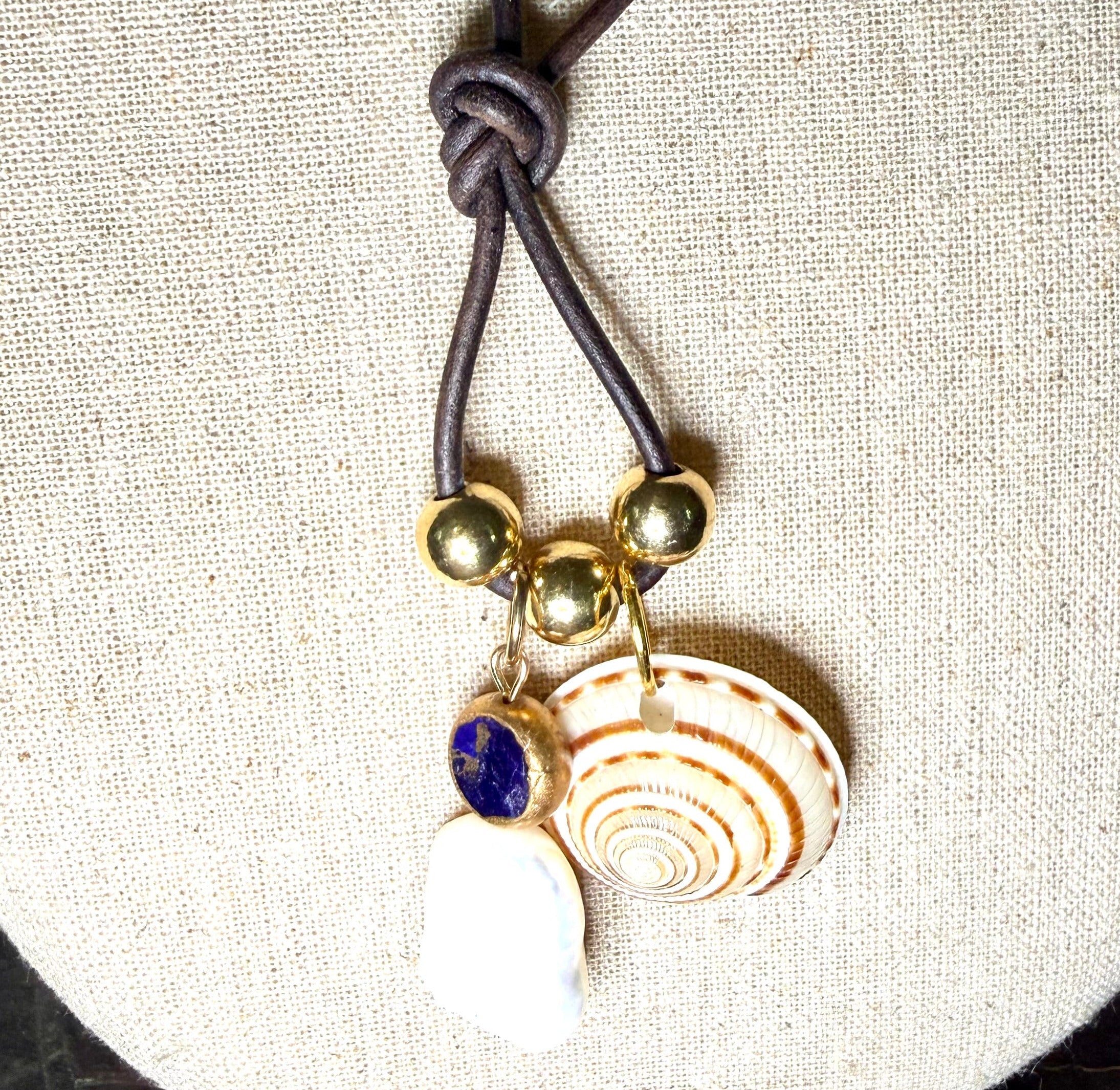 The Mermaid Trinket Necklace -Shells-Pearls-Beach Lovers 30 inches adjustable