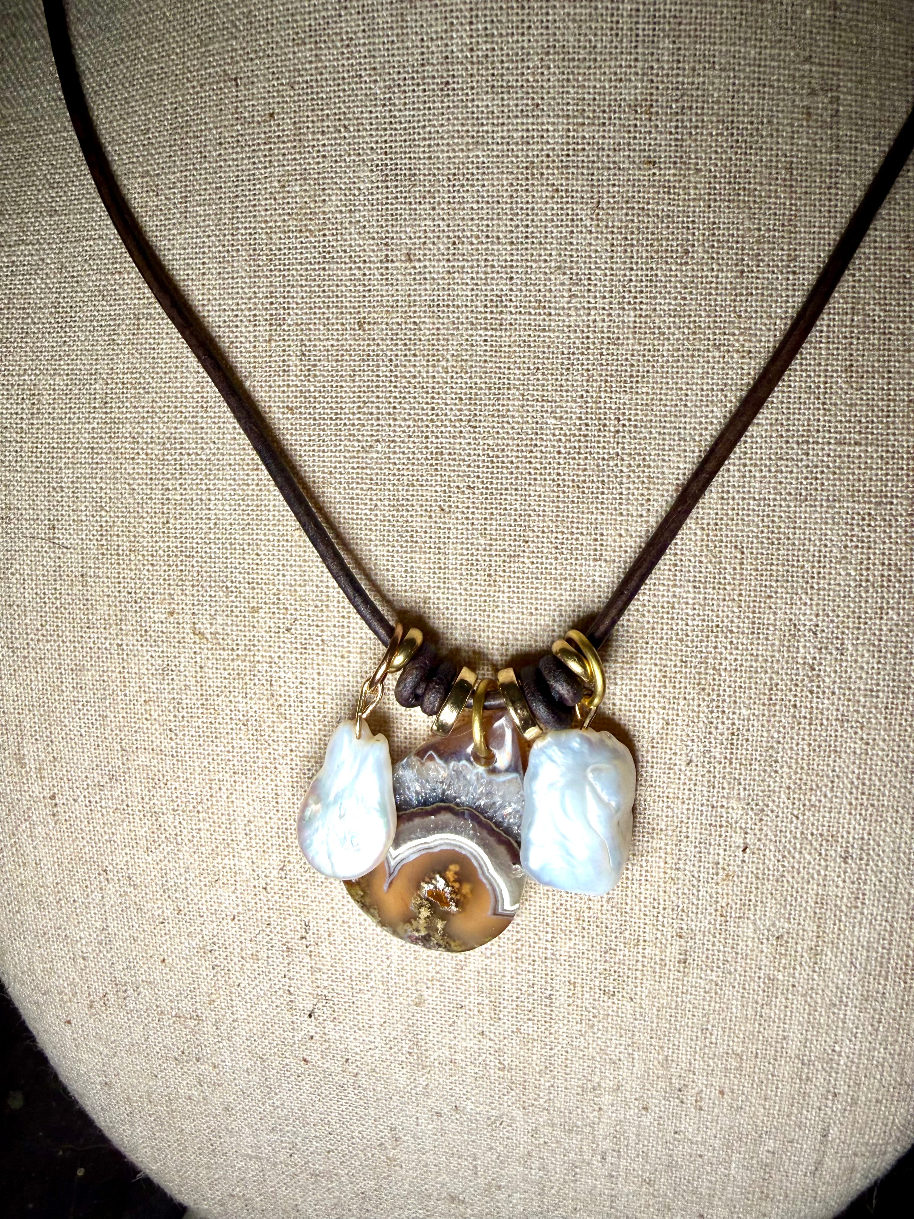 The Mermaid Trinket Necklace -Shells-Pearls-Beach Lovers 30 inches adjustable