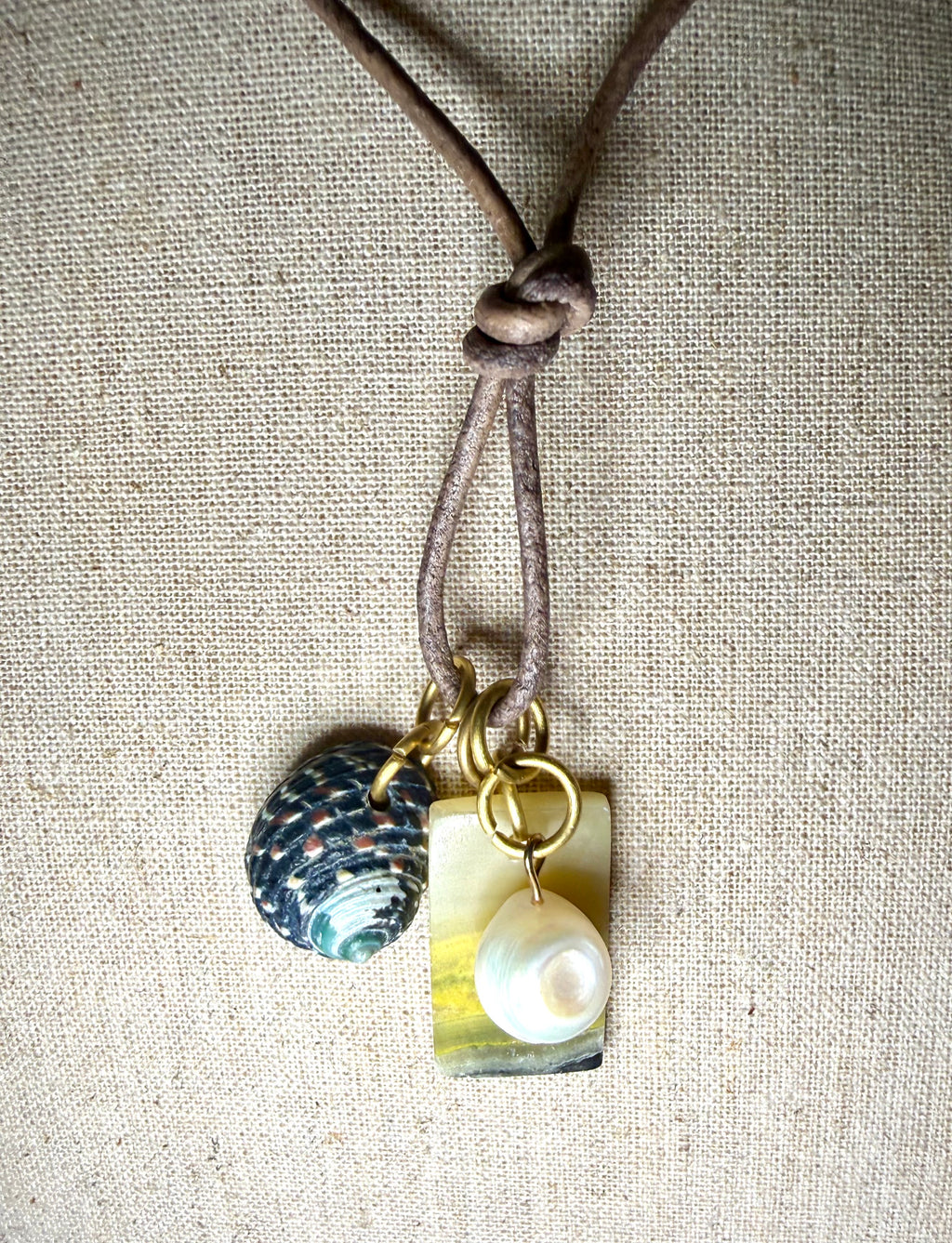 The Mermaid Trinket Necklace -Shells-Pearls-Beach Lovers 30 inches adjustable