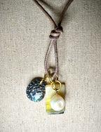The Mermaid Trinket Necklace -Shells-Pearls-Beach Lovers 30 inches adjustable