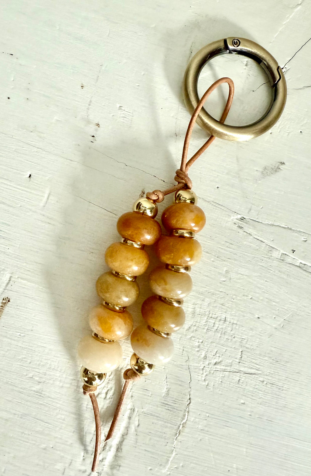 The Chardonnay bag charm stone keychain