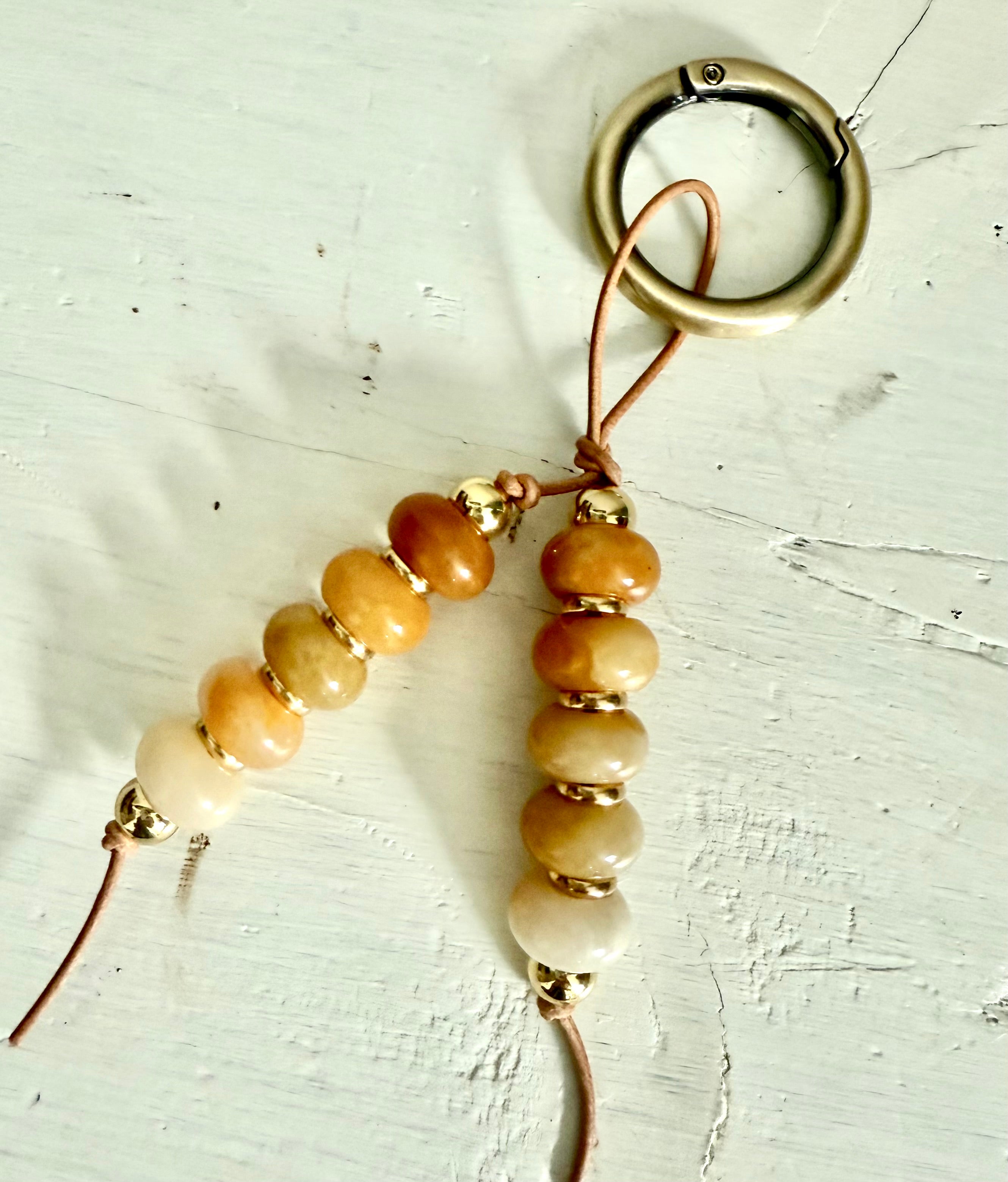 The Chardonnay bag charm stone keychain