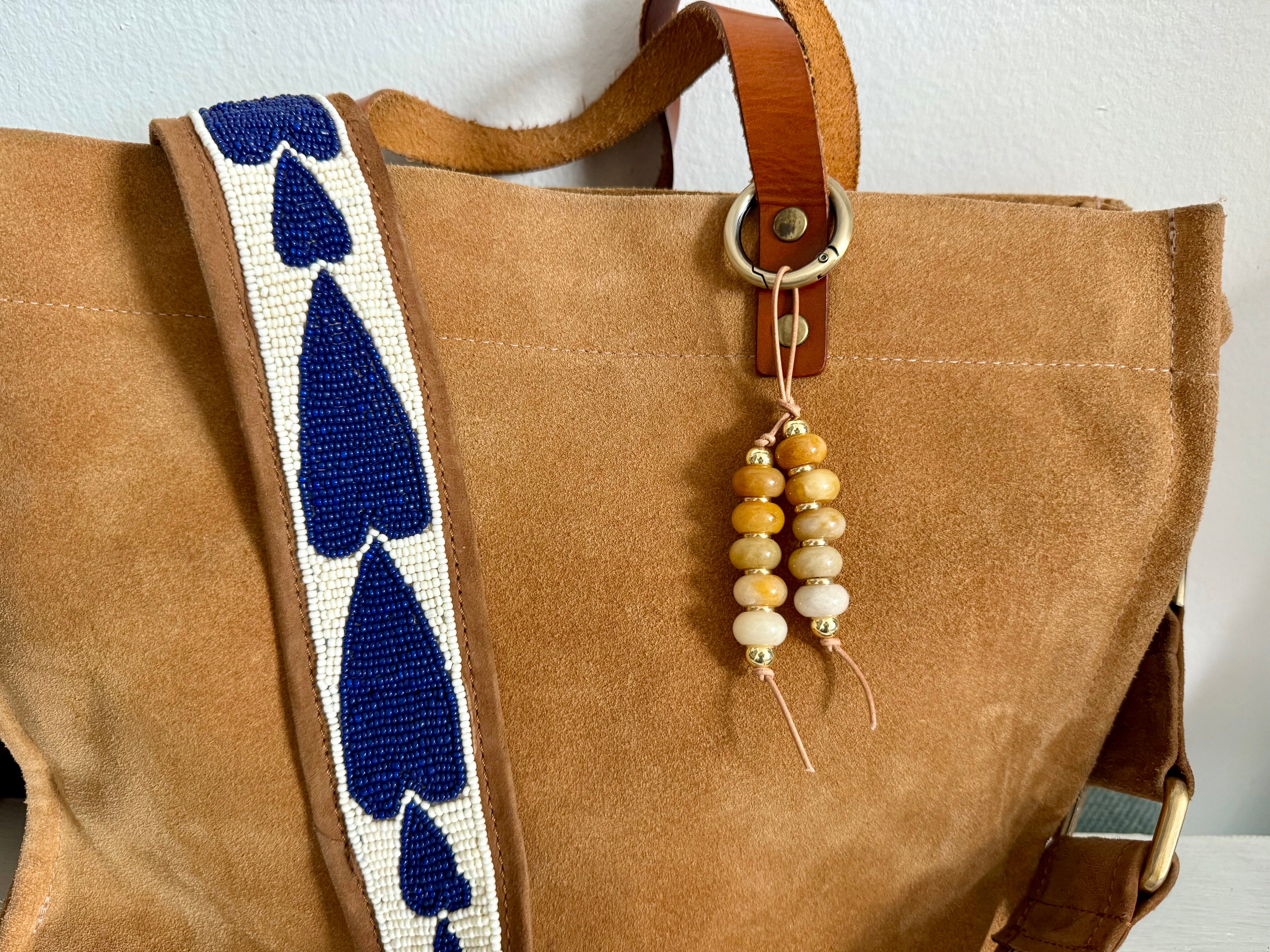 The Chardonnay bag charm stone keychain