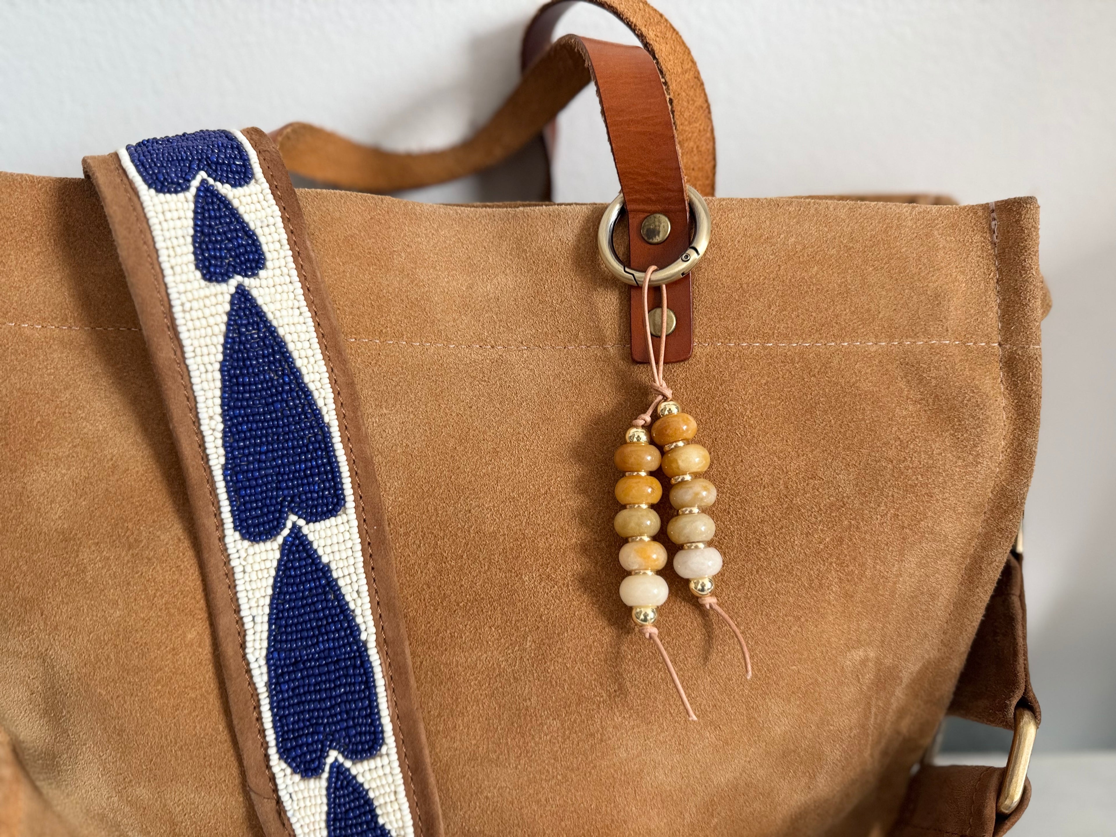 The Chardonnay bag charm stone keychain